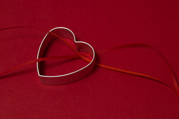 heart on red background