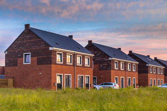 Street with modern family houses