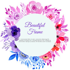 beautiful floral watercolor wreath frame