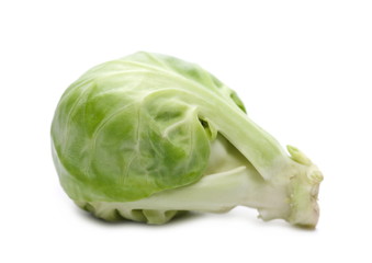 Brussels sprouts macro isolated on white background