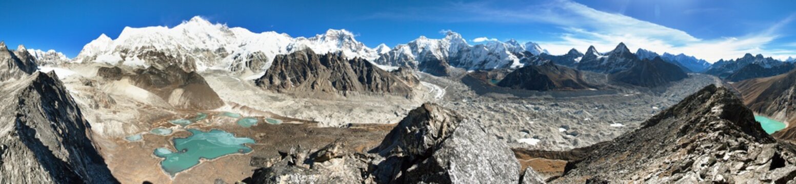 Mount Cho Oyu, Nepal himalayas mountains panorama