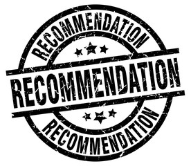 recommendation round grunge black stamp