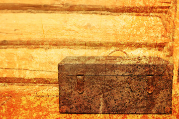 textured scratched effect on photo of old drawer tool