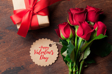 Valentine's day greeting card with roses