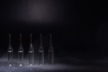 Medical drug ampoules. Medicines for injection.