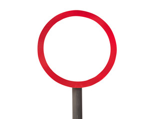 red forbidden sign isolated on white