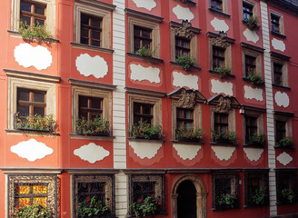 Wroclaw, Poland - September, 2004: the "Jas and Malgosia" tenement