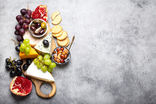Fototapeta Selection of cheese and appetizers