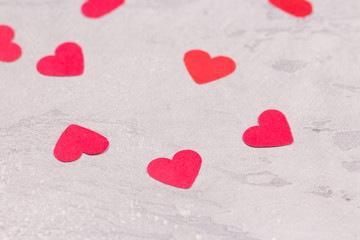 Obraz premium Heart shaped cut paper arrange as background.