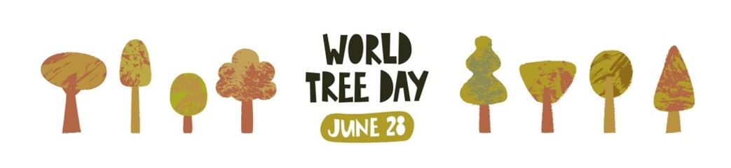 World tree day, forest day concept card 