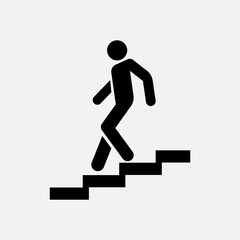 Fototapeta na wymiar icon descent down the stairs, signpost