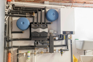 condensing boiler gas in the boiler room