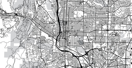 Fototapeta na wymiar Urban vector city map of Colorado Springs, Colorado, United States of America