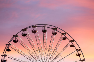 Ferris wheel at the sunset