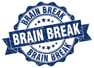 brain break stamp. sign. seal