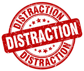 distraction red grunge stamp