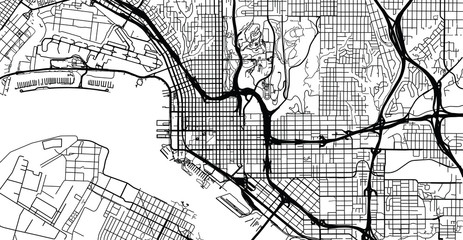 Fototapeta na wymiar Urban vector city map of San Diego, California, United States of America