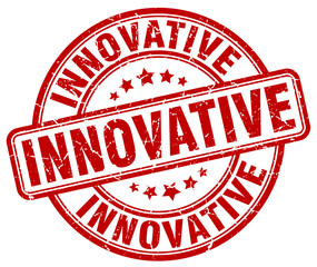 innovative red grunge stamp