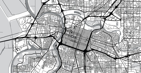 Urban vector city map of Sacramento, California, United States of America