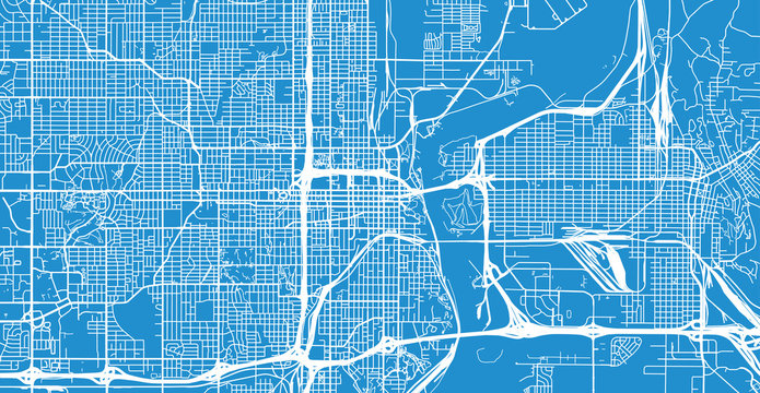 Urban vector city map of Omaha, Nebraska, United States of America