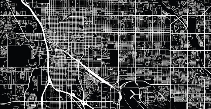 Urban vector city map of Tucson, Arizona, United States of America