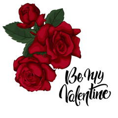 Valentine's day greeting card design with beautiful red roses.