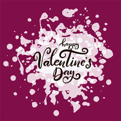 Lettering vector illustration for Happy Valentines Day. Romantic invitation or greeting card, typography poster with modern calligraphy. 