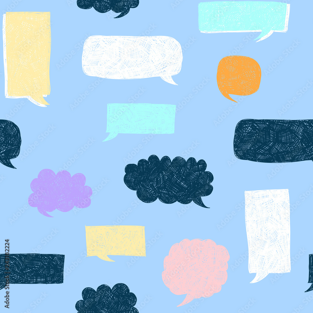 Fototapete speech bubbles pattern. message frames. doodles background. scribble frames. sketch. hand drawn effe