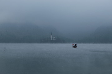 Lake Bled under the clouds