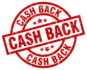 cash back round red grunge stamp