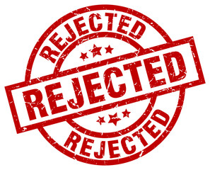 rejected round red grunge stamp