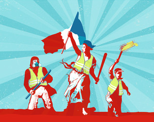 Concept illustration of France yellow vests