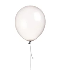 Poster Big helium inflatable latex clear silver balloon for decorations on birthday wedding corporative party isolated on white  © Dmitry Lobanov