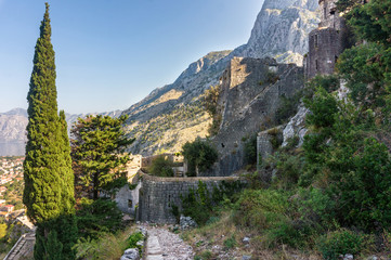 Fototapeta na wymiar Castle Of San Giovanni, St John fortress, Kotor, Montenegro