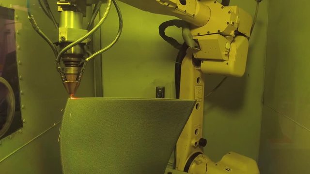 3D metal printer produces a steel part.