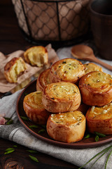 nourishing rolls with potatoes and greens