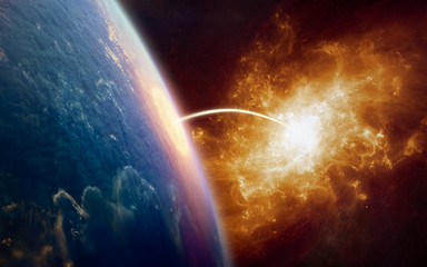 Sci-fi background - teleportation to another world