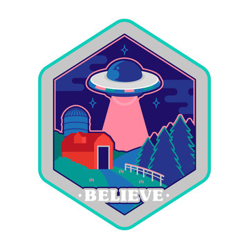 UFO space patch sticker print 