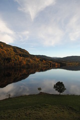 landscape with lake and mountains