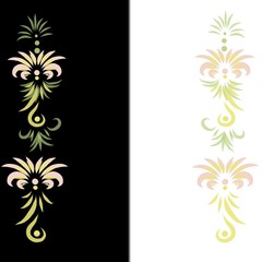 abstract floral background with flowers black and white