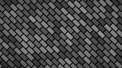 Abstract background of diagonally arranged rectangles in dark gray colors