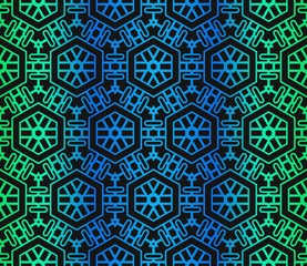 Color Seamless Lace Pattern With Abstract Geometric Flower. Stylish Fashion Design Background For Invitation Card. Vector Illustration. gradient color