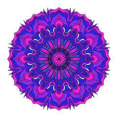 Vector round abstract Mandala style decorative element. Hand-Drawn Vector illustration. Can be used for textile, greeting card, coloring book, phone case print