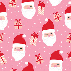 Winter Wonderland Christmas Santa Claus Seamless Pattern