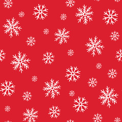 Winter Wonderland Christmas Snowflakes Seamless Pattern