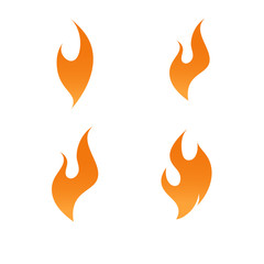 Fire flame logo icon gradient vector set