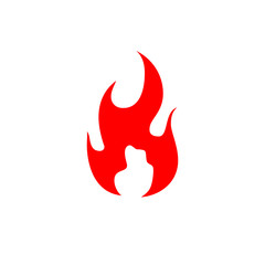 Fire flame logo vector stock icon illustration
