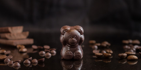 candies, sweets, chocolate, shape sweetie. top food background