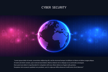 Future cyber technology web services for business and internet project. Cyber security and information or network protection.Vector illustration