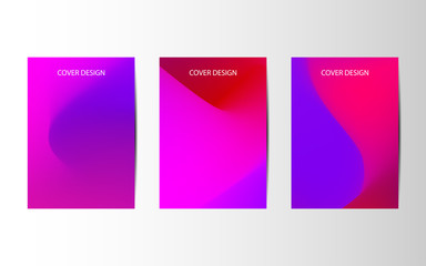 Minimal covers design. Abstract creative templates, cards, color covers set. Geometric design, liquids, shapes. Vector illustrations